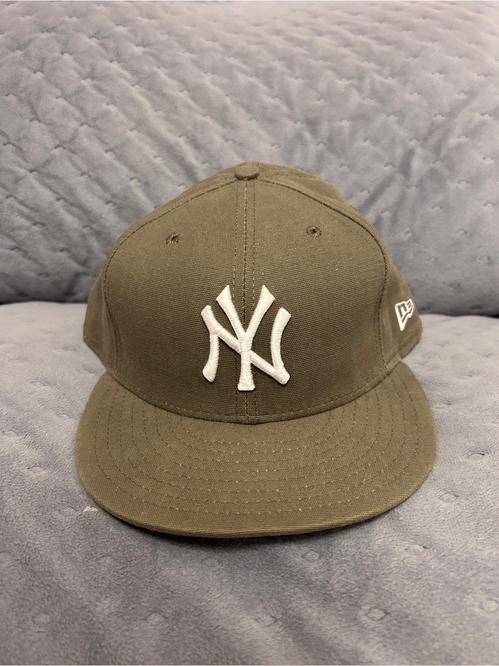 New Era NY Yankees Olive Cap with White Logo